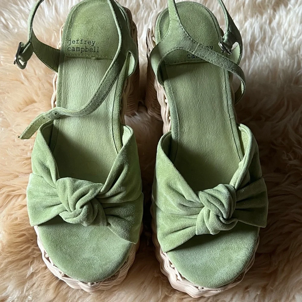 Jeffrey Campbell Tea Party Chunky Platform Suede Sandals - Picture 7 of 7